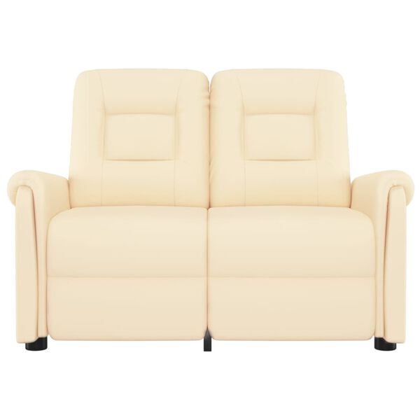 vidaXL Fauteuil de massage inclinable 2 places crème similicuir