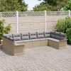 vidaXL Ensemble de canap&eacute; de jardin 10 pcs Beige polyrotin