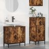 vidaXL Ensemble de mobilier de salle de bain 2 pcs Ch&ecirc;ne fum&eacute;