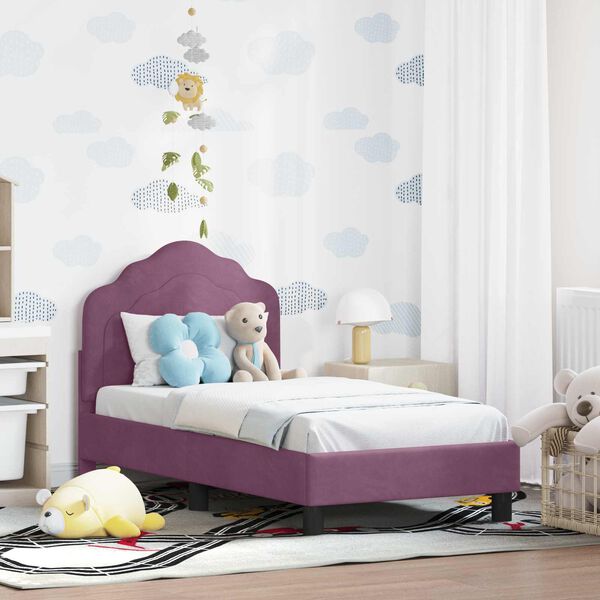vidaXL Cadre de lit pour tout-petit avec t&ecirc;te de lit Violet