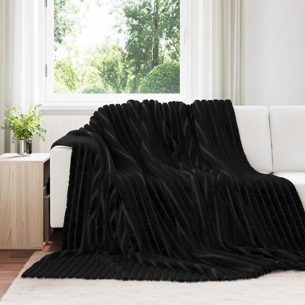 vidaXL Couvertures &agrave; jeter 6 pcs Noir 240 x 220 cm Toison