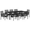 vidaXL Ensemble de salle &agrave; manger pour jardin 9 pcs Noir polyrotin