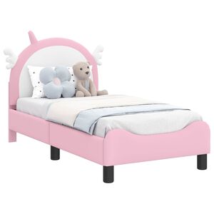 vidaXL Cadre de lit pour tout-petit avec t&ecirc;te de lit Rose 70 x 140 cm