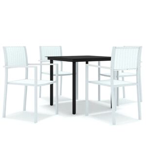 vidaXL Ensemble &agrave; manger de jardin 5 pcs Blanc