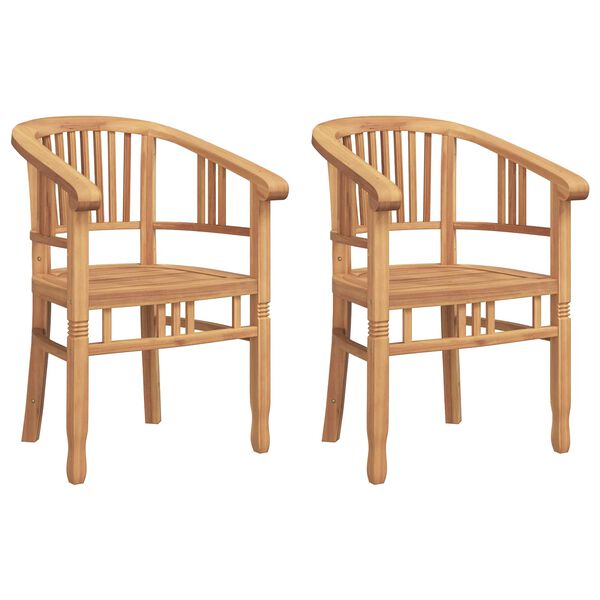 vidaXL Chaise 2 pcs Marron 63 x 58 x 89 cm Bois de teck massif