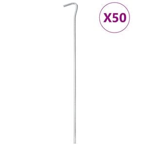 vidaXL Piquets de tente 50 pcs 30 cm &Oslash;5 mm acier galvanis&eacute;