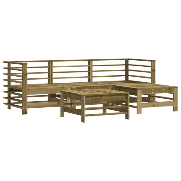 vidaXL Salon de jardin 5 pcs avec coussins bois de pin impr&eacute;gn&eacute;