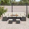 vidaXL Ensemble de canap&eacute; de jardin avec coussin 10 pcs Noir et Cr&egrave;me