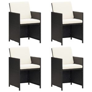 vidaXL Chaises de jardin lot de 4 R&eacute;sine tress&eacute;e Noir