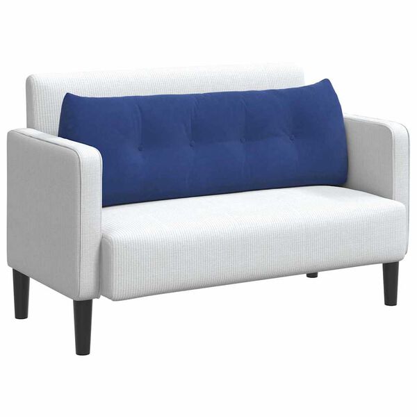 vidaXL Coussin de Dos Bleu police 140 x 24 x 50 cm Velours