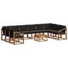 vidaXL Ensemble de canap&eacute;s d'ext&eacute;rieur 11 pc Naturel et Noir