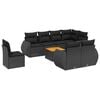 vidaXL Salon de jardin 9 pcs avec coussins noir r&eacute;sine tress&eacute;e