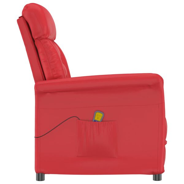 vidaXL Fauteuil de massage Rouge Similicuir