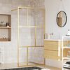 vidaXL Paroi de douche avec verre ESG transparent dor&eacute; 115x195 cm