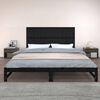vidaXL T&ecirc;te de lit murale Noir 204x3x90 cm Bois massif de pin