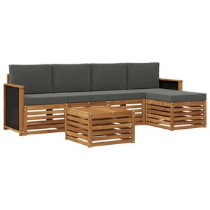 vidaXL Ensemble de canap&eacute;s d'ext&eacute;rieur 6 pc Naturel et Anthracite