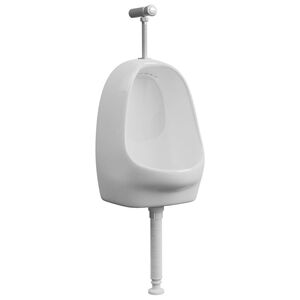 vidaXL Urinoir suspendu avec valve de chasse d'eau C&eacute;ramique Blanc
