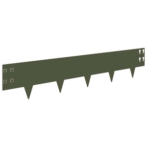 vidaXL Bordure de Pelouse 50 pc 100 x 20 cm Acier Vert olive