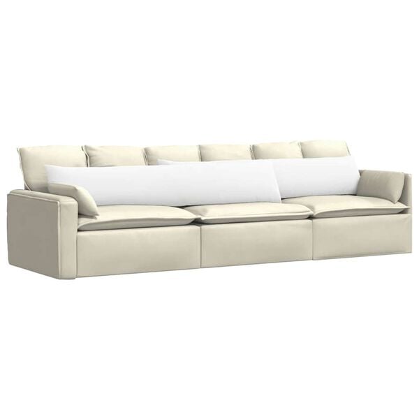 vidaXL Coussins de canap&eacute; 2 pcs Blanc 200 x 40 cm tissu