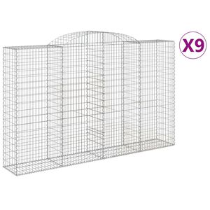 vidaXL Paniers &agrave; gabions arqu&eacute;s 9 pcs 300x50x180/200 cm fer galvanis&eacute;