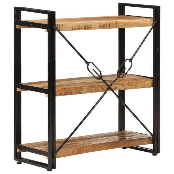 vidaXL Biblioth&egrave;que 3 niveaux 77x30x80 cm bois massif manguier et fer