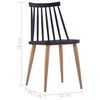 vidaXL Chaises &agrave; manger lot de 2 noir plastique
