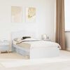 vidaXL Cadre de lit avec t&ecirc;te de lit Blanc 135 x 190 cm Pin massif
