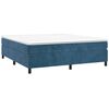 vidaXL Sommier &agrave; lattes de lit et matelas Bleu fonc&eacute; 160x200cm Velours
