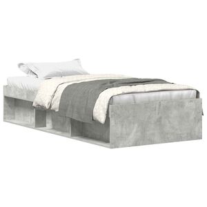 vidaXL Cadre de lit sans matelas gris b&eacute;ton 90x200 cm