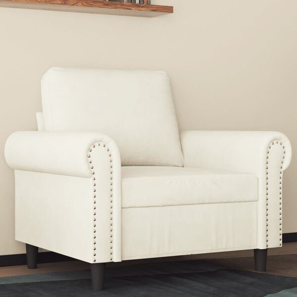 vidaXL Fauteuil Cr&egrave;me 60 cm Velours