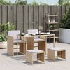 vidaXL Ensemble &agrave; manger de jardin coussins 5 pcs m&eacute;lange beige rotin