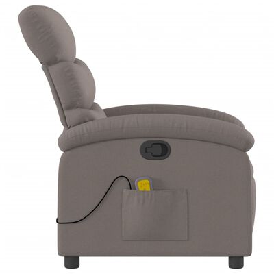 vidaXL Fauteuil de massage inclinable Taupe Tissu