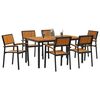 vidaXL Ensemble de salle &agrave; manger pour jardin 7 pcs Noir