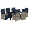 vidaXL Ensemble de salle &agrave; manger pour jardin 7 pc Gris et Noir Rotin