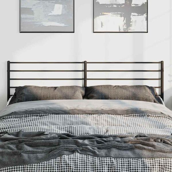 vidaXL T&ecirc;te de lit m&eacute;tal noir 180 cm
