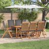 vidaXL Chaise de jardin 8 pcs Marron et gris 57 x 71,5 x 104 cm