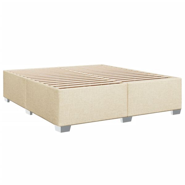 vidaXL Cadre de lit sans matelas cr&egrave;me 200x200 cm tissu