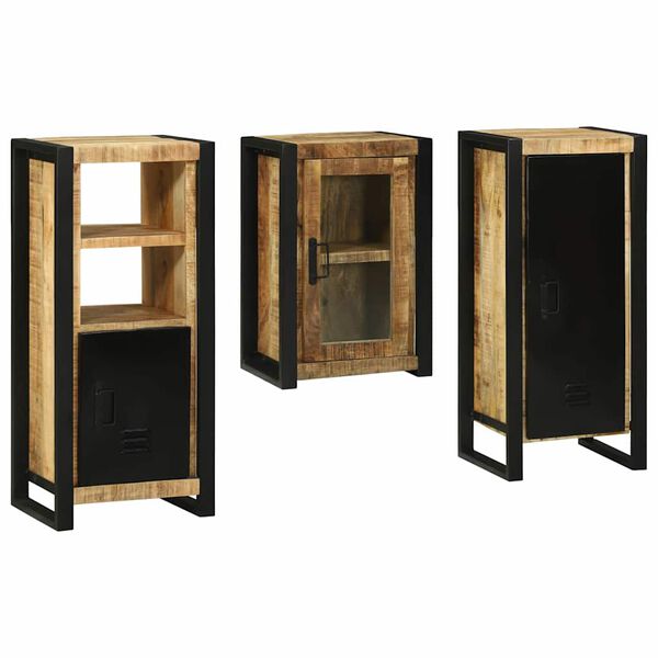 vidaXL Ensemble de mobilier de salle de bain avec étagère 3 pcs