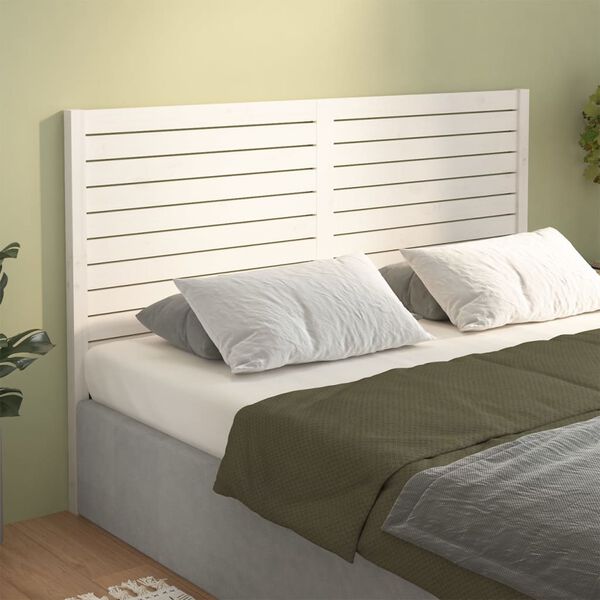 vidaXL T&ecirc;te de lit Blanc 156x4x100 cm Bois massif de pin