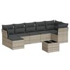 vidaXL Salon de jardin 8 pcs avec coussins gris clair r&eacute;sine tress&eacute;e