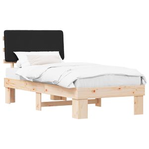 vidaXL Cadre de lit avec t&ecirc;te de lit rembourr&eacute;e Noir 90 x 190 cm