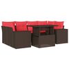 vidaXL Ensemble de canap&eacute; de jardin 7 pcs avec coussins marron