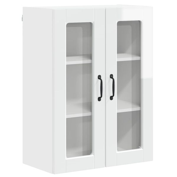 vidaXL Armoire de cuisine avec &eacute;tag&egrave;re Blanc brillant 60 x 31 x 80 cm