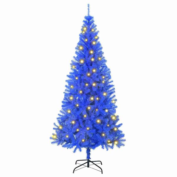 vidaXL Sapin de No&euml;l avec 300 LED avec support Bleu 180 cm PVC