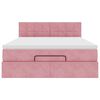 VidaXL Cadre de lit ottoman avec matelas rose 140x200 cm velours
