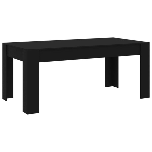 vidaXL Table de salle &agrave; manger Noir 180 x 90 x 76 cm Agglom&eacute;r&eacute;