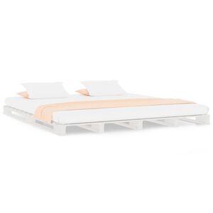 vidaXL Lit de palette sans matelas blanc bois massif