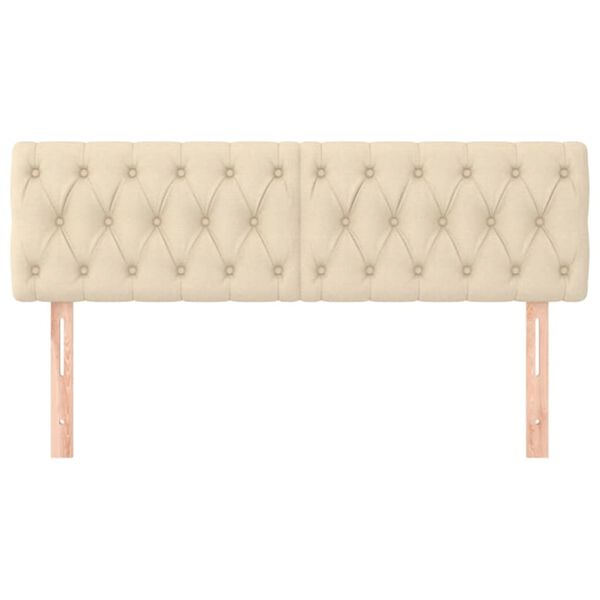 vidaXL T&ecirc;tes de lit Cr&egrave;me 160x7x78/88 cm Tissu