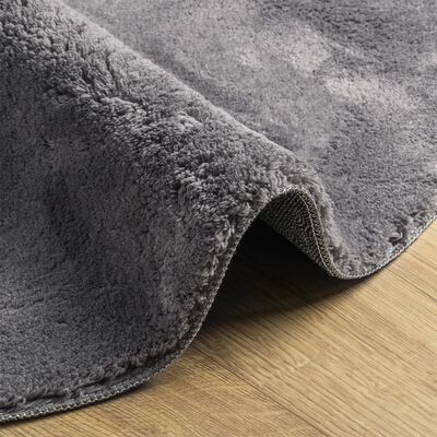 vidaXL Tapis HUARTE à poils courts doux et lavable anthracite Ø 80 cm