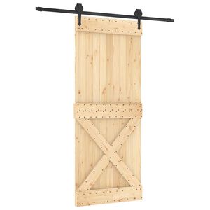vidaXL Porte coulissante Naturel et noir 85 x 210 cm